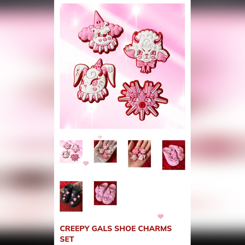 Pink Animal Shoe Charms Set